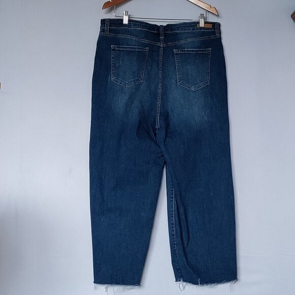 Sanctuary Denim Jeans Women Sz 34 Non Conformist Wide Leg Crop Blue  Cut Off Hem - Picture 2 of 4